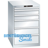 LISTA Schubladenschrank 27x36E 564x725x850mm KEY Lock RAL 7035 6 Laden 75kg