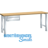 LISTA Werkbank 27x36E Multiplex 2000x750x840mm KEY Lock RAL7035 1 Lade 75kg