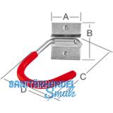 Fahrrad Deckenhaken 125 x 90 mm verzinkt rot gummiert