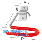 Skihalter verzinkt rot gummiert