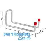 Ger�tehalter 120 x 325 x 90 mm verzinkt rote Endkappen