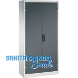 C+P Fl�gelt�rschrank 1950x930x400 mm RAL 7035 lichtgrau/7016 anthrazit