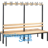 C+P Garderobenbank doppelseitig Basic 1650 x 1960 x 750 mm