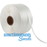 Verpackungs-Kraftband wei� Breite 19mm Kernloch � 76mm Rolle=600 m Inhalt 2 St.