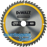 DeWALT Bau-Kreiss�geblatt station�r, � 250 mm, Bohrung 30 mm, Z48 WZ