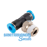 Pneumatik T-Einschraubanschluss, Durchmesser DM 4 mm, 1/8"