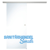 SOLIDO Glasschiebet�r Set Klarglas, Beschl�ge/Muschelgriff silber, 820x2100