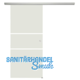 SOLIDO Glasschiebet�r Set Sensita 101, Beschl�ge/Muschelgriff silber, 820x2100