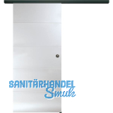 SOLIDO Glasschiebet�r Set Liga 4 Sat. Beschl�ge/Muschelgriff schwarz, 820x2100