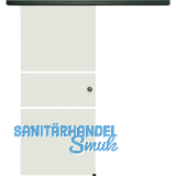 SOLIDO Glasschiebet�r Set Sensita 101, Beschl�ge/Muschelgriff schwarz, 920x2100