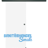 SOLIDO Glasschiebet�r Set Satiniert, Beschl�ge/Muschelgriff schwarz, 920 x 2100