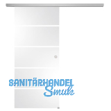 SOLIDO Glasschiebet�r Set Sensita 15, Beschl�ge/Muschelgriff silber, 820x2100