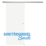 SOLIDO Glasschiebet�r Set Satiniert, Beschl�ge/Muschelgriff silber, 820x2100