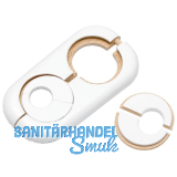 HARO Doppelheizk�rperrosette Massivholz Wei� 19/58 mm 3/8�