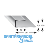 K�GELE Gleitabschlussprofil U Alu silber eloxiert 8/2700 mm