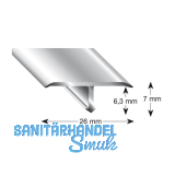 K�GELE T-Profil Alu silber eloxiert 26/7/2700 mm