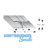 K�GELE Gleitabschlussprofil H Alu silber eloxiert 14/2700 mm