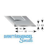 K�GELE Gleitabschlussprofil U Alu silber eloxiert 7/1000 mm