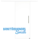 Glasschiebet�r Set Klarglas, 920x2100mm, Inlay CPL wei�, Sto�griff silber