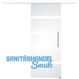 Glasschiebet�r Set Sensita 15, 820x2100mm, Inlay CPL wei�, Sto�griff silber