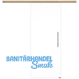 Glasschiebet�r Set Klarglas, 920x2100mm, Inlay CPL Risseiche, Sto�griff silber