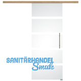 Glasschiebet�r Set Sensita 15, 920x2100mm, Inlay CPL Risseiche, Sto�griff silber