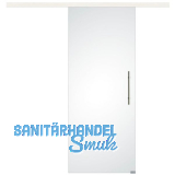 Glasschiebet�r Set Satiniert, 920x2100mm, Inlay CPL Bianco, Sto�griff silber