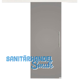 Glasschiebet�r Set BlackShine, 920x2100mm, Inlay CPL Bianco, Sto�griff silber