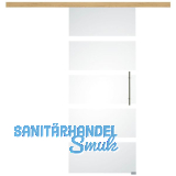 Glasschiebet�r Set Sensita 15, 820x2100mm, Inlay CPL Eiche, Sto�griff silber