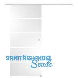 Glasschiebet�r Set Sensita 15, 920x2100mm Inlay CPL wei� Muschelgriff silber