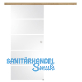 Glasschiebet�r Set Sensita 15, 820x2100mm Inlay CPLRisseiche Muschelgriff silber