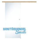 Glasschiebet�r Set Klarglas, 920x2100mm, Inlay CPL Achat Muschelgriff silber