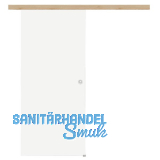 Glasschiebet�r Set Satiniert, 820x2100mm, Inlay CPL Achat Muschelgriff silber