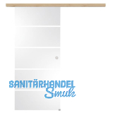 Glasschiebet�r Set Sensita 15, 820x2100mm Inlay CPL Achat Muschelgriff silber