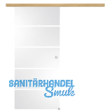 Glasschiebet�r Set Sensita 15, 920x2100mm Inlay CPL Eiche Muschelgriff silber