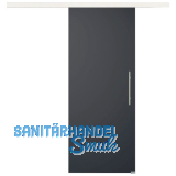 Glasschiebet�r Set BlackDark, 920x2100mm, Inlay CPL Bianco, Sto�griff silber