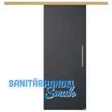 Glasschiebet�r Set BlackDark, 820x2100mm, Inlay CPL Eiche, Sto�griff silber