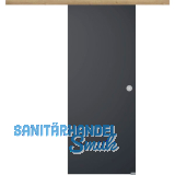 Glasschiebet�r Set BlackDark 920x2100mm Inlay CPL Risseiche Muschelgriff silber