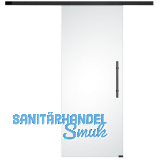 SOLIDO Glasschiebet�r Set Satiniert, Beschl�ge/Sto�griff schwarz, 820x2100