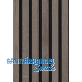 Akustikpaneel Muster mit Softkante Eiche grau roh / schwarz