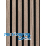 Akustikpaneel Muster mit Softkante Nuss Natur roh / schwarz