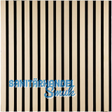 Akustikpaneel mit Softkante Wei�tanne Natur roh / schwarz