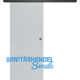 SOLIDO Glasschiebet�r Set Edelstein Brillant klar, Muschelgriff schwarz, 920