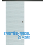 SOLIDO Glasschiebet�r Set Edelstein Smaragd klar, Muschelgriff schwarz, 920