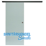 SOLIDO Glasschiebet�r Set Edelstein Smaragd wei�, Muschelgriff schwarz, 820