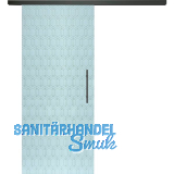 SOLIDO Glasschiebet�r Set Edelstein Grande Smaragd wei�, Sto�griff schwarz, 920