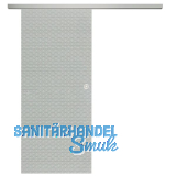 SOLIDO Glasschiebet�r Set Edelstein Diamant klar, Muschelgriff silber, 920