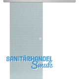 SOLIDO Glasschiebet�r Set Edelstein Smaragd wei�, Muschelgriff silber, 920