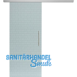 SOLIDO Glasschiebet�r Set Edelstein Smaragd wei�, Sto�griff silber, 920