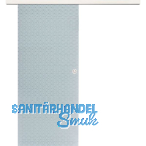 Glasschiebet�r Set Diamant wei�, Inlay Bianco, Muschelgriff silber, 920